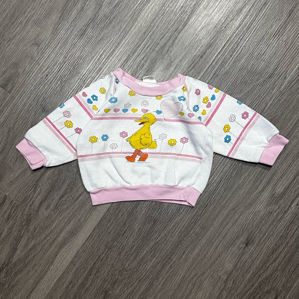 Sesame Street Pink and White Kids Sweater